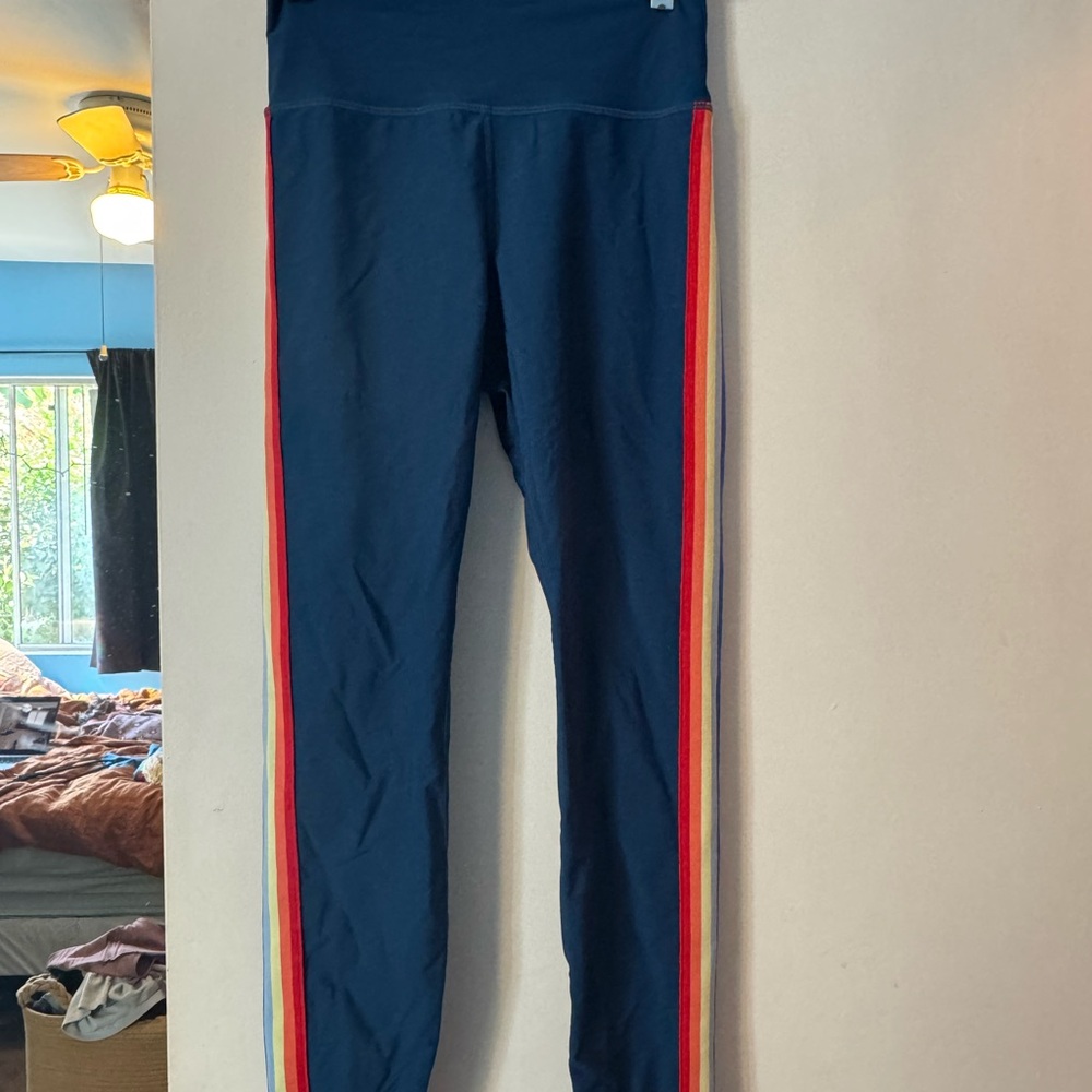 Spiritual Gangster Leggings with Rainbow Stripes